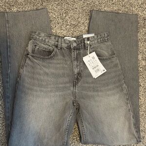 Pull&Bear Womens Charcoal Straight Jeans